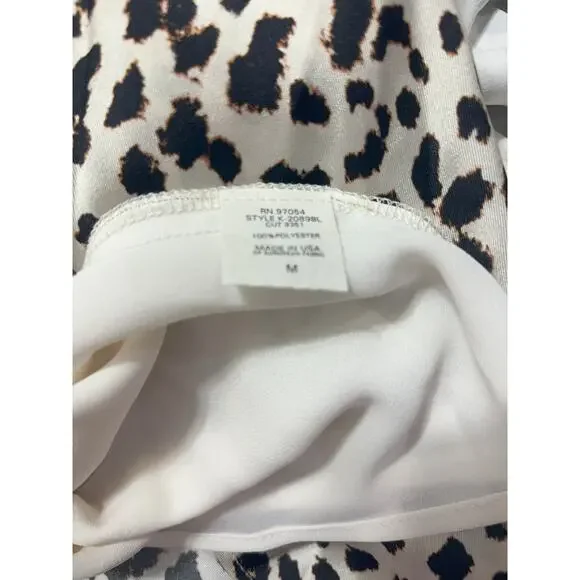 Krisa @ Revolve NWT‎ Cowel Neck Mini Strap Dress Leopard Print Size Medium
